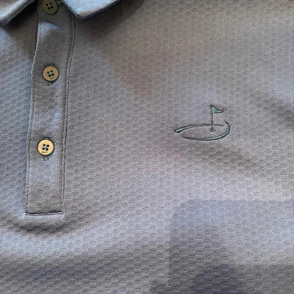 Nike Golf Dri Fit Blue Polo Shirt Short Sleeves Men size L 100% Polyester‎ - Picture 7 of 8